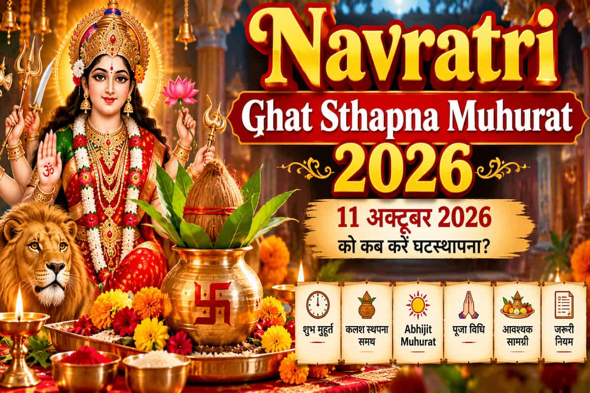 Navratri Ghat Sthapna Muhurat 2026: नवरात्रि घटस्थापना का शुभ मुहूर्त, तिथि और पूजा विधि